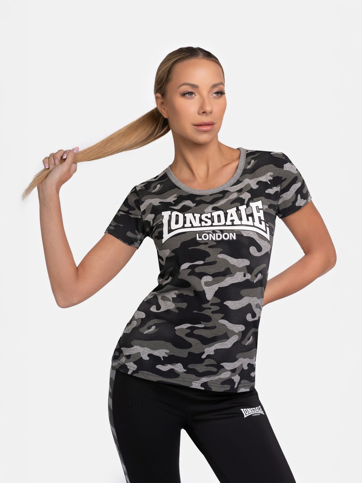 Lonsdale NORMALE PASSFORM GUNNISTA - T-shirt print - camo grey/grijs Lonsdale NORMALE PASSFORM GUNNISTA - T-shirt print - camo grey/grijs